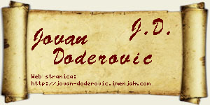 Jovan Doderović vizit kartica